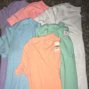 Pink V neck basic tees